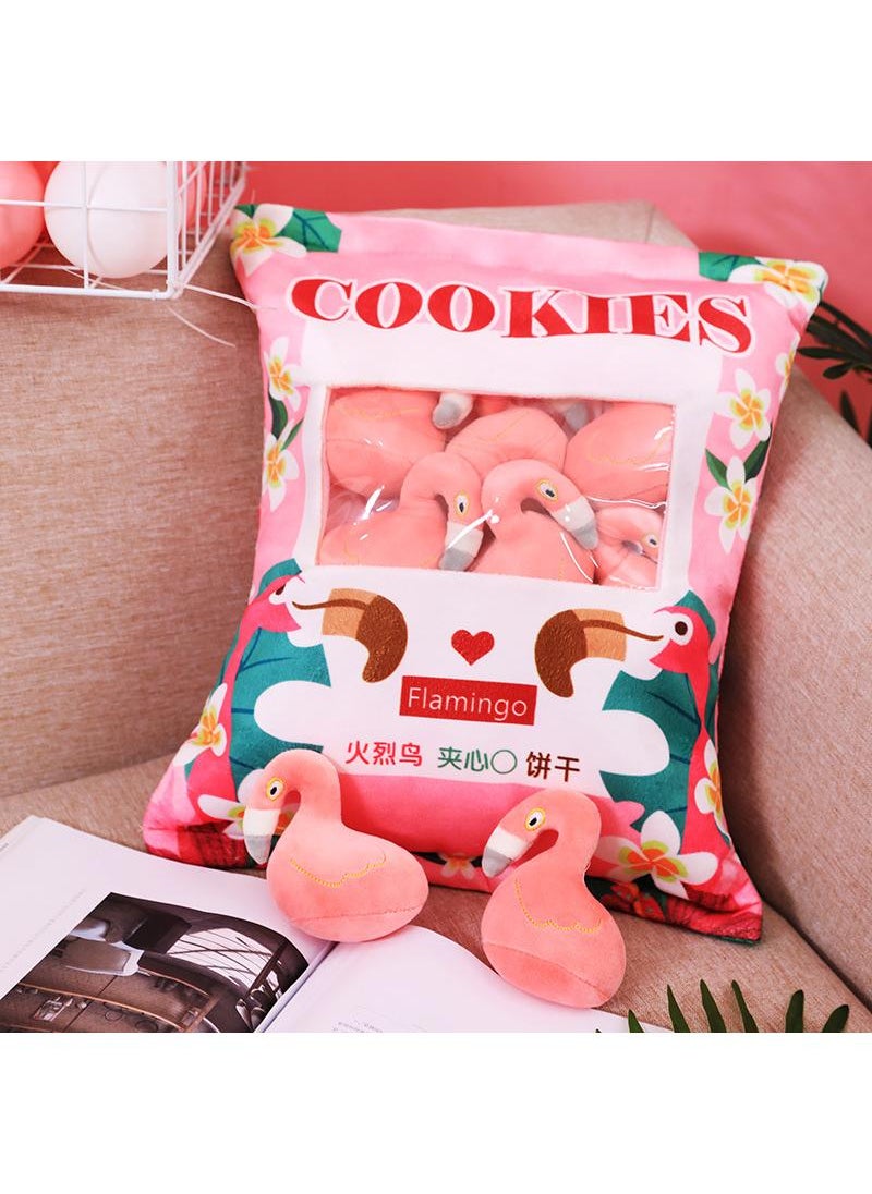 General Lovely Snack Pillow Stuffed Animal Toys Pudding Decorative Removable Flamingo Dolls Creative Toy Gifts For Teens Girls Kids  - Image 1