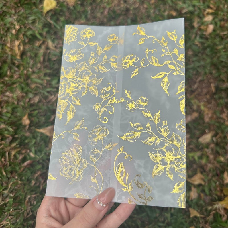 Puremigo 50 Pack Pre-Folded Vellum Jackets for 5x7 Invitations - Gold Foil - 115GSM Vellum Paper 5x7 Jackets - Vellum Wedding Invitations Wraps - Transparent Wedding Invitations Jacket - Image 3