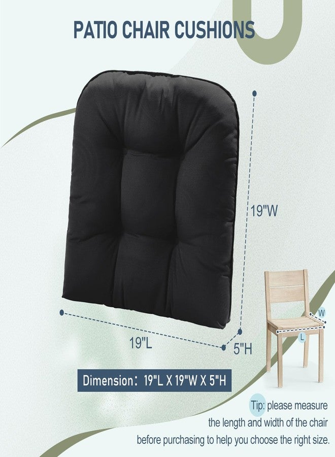 downluxe Outdoor Chair Cushions Set of 4 for Patio Furniture, Waterproof Tufted Overstuffed Patio Furniture Cushions, Thick Outdoor Seat Cushion, 19" X 19" X 5", Black New - Image 5