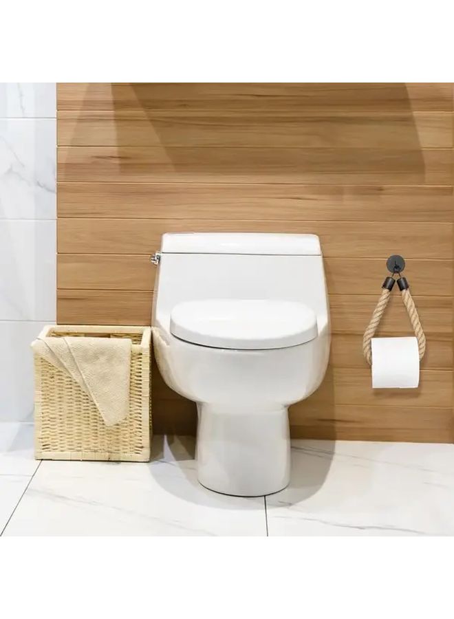 2Pcs Twine Toilet Paper Holder Self Adhesive No Drill Wall Mounted Bathroom Organizer - Image 5