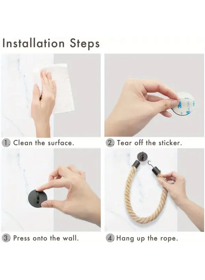 2Pcs Twine Toilet Paper Holder Self Adhesive No Drill Wall Mounted Bathroom Organizer - Image 4