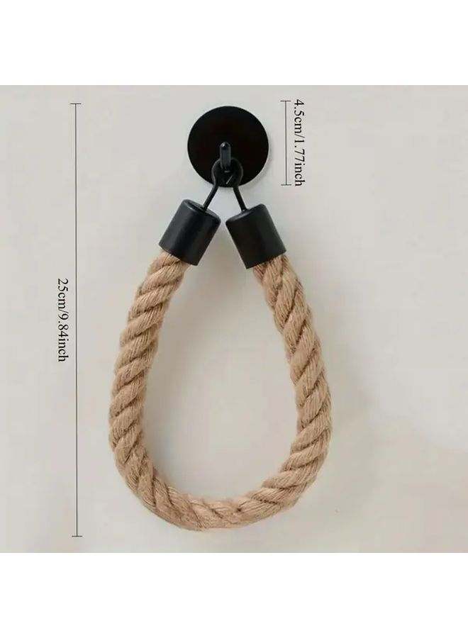 2Pcs Twine Toilet Paper Holder Self Adhesive No Drill Wall Mounted Bathroom Organizer - Image 3