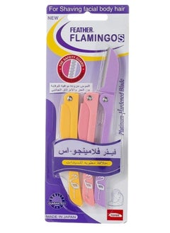 3 Piece Flamingo Ladies Razor For Facial And Body Hair