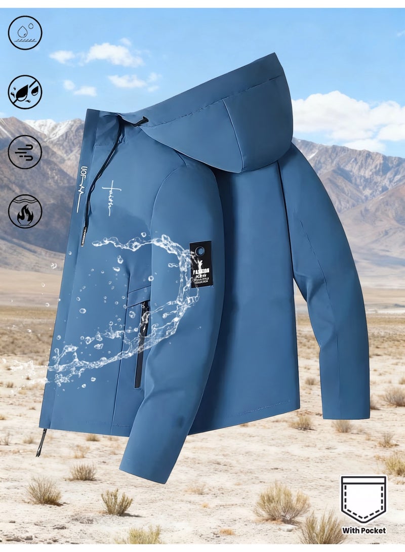New model: Men’s waterproof and stain-resistant outdoor sport/casual/streetwear/commuter functional style signature print jacket.
