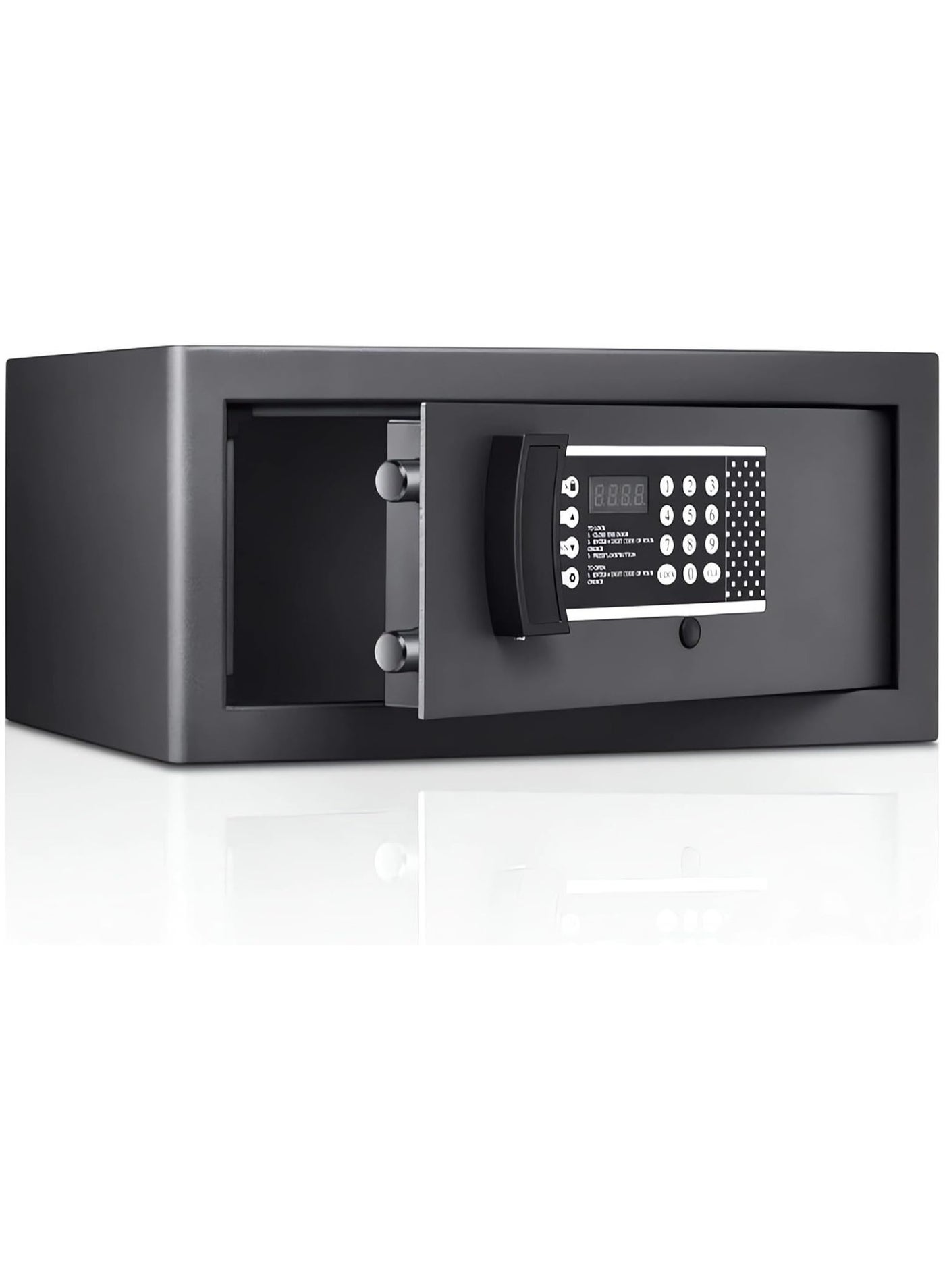 Security Safe - Digital Safe Electronic Steel Lock Box with Keypad to Protect Money, Jewelry, Passports for Home, Business or Travel Black