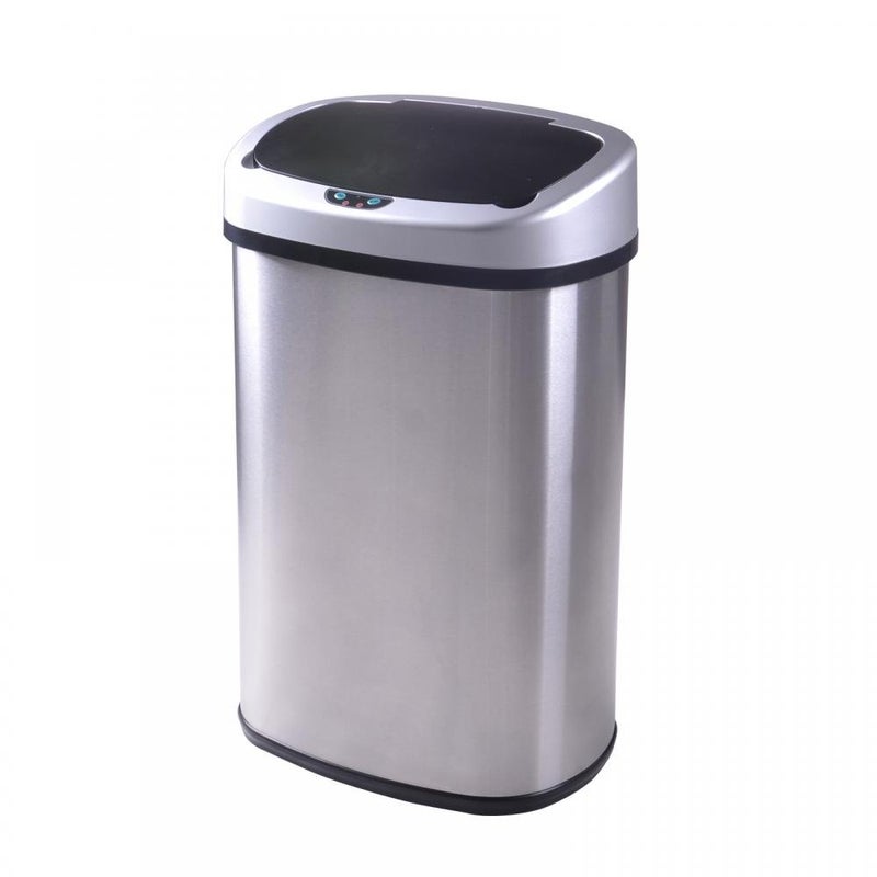 FDW Kitchen Trash can for Bathroom Bedroom Home Office Automatic Touch Free Garbage bin with lid Brushed Stainless Steel Rectangular 13 Gallon 50L