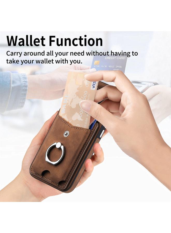 إيروريكس جراب لهاتف Samsung Galaxy A53 5G مصنوع من الجلد المطلي بالكهرباء مع حلقة للبطاقات ومحفظة هاتف - Image 5