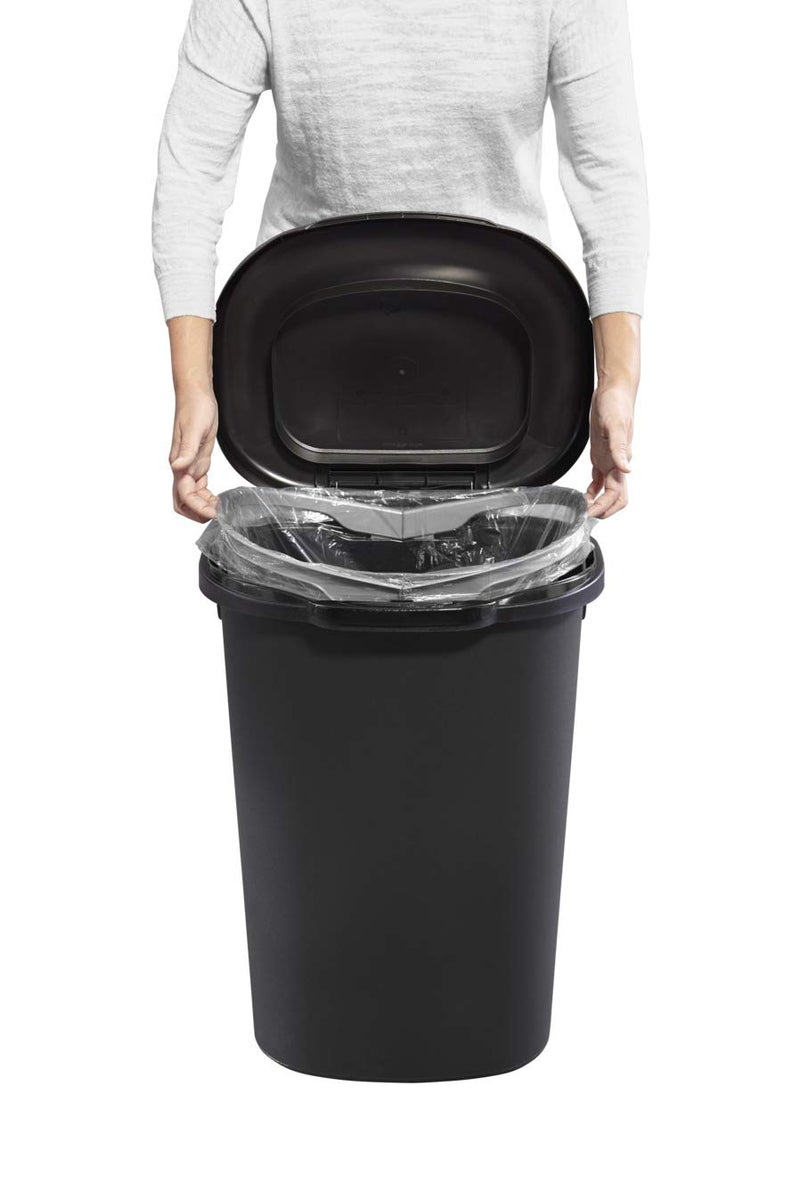 Rubbermaid Commercial Products Touch Top Trash Can/Wastebasket with Lid, 13-Gallon, Small Black Garbage Bin for Home/Kitchen/Bathroom/Bedroom/Office - Image 4