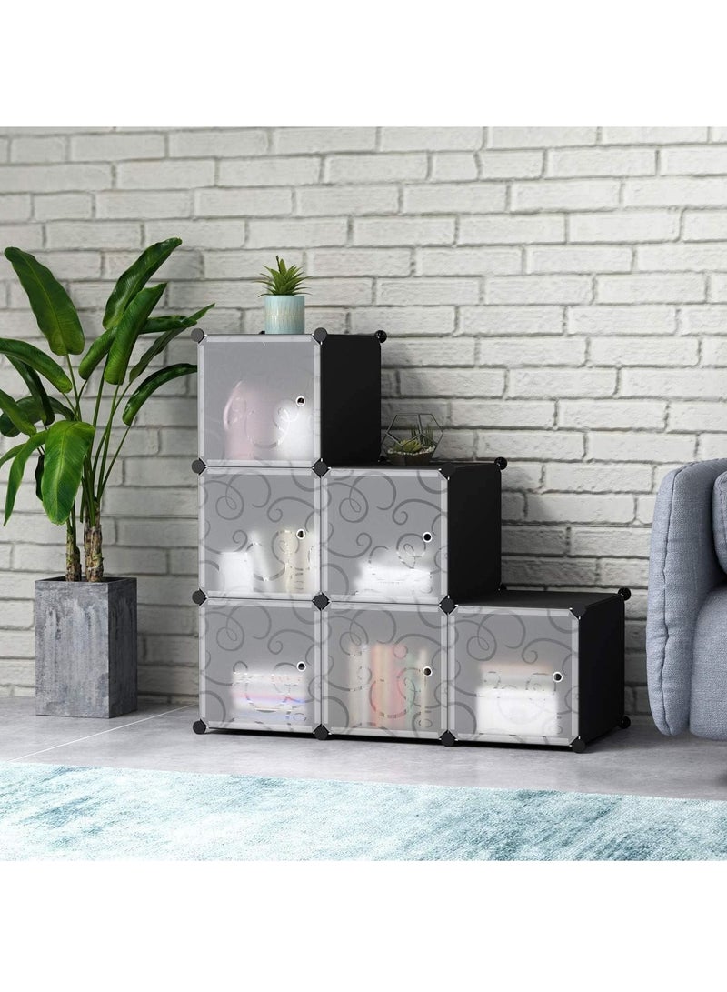 DubaiGallery 6 Cubes Diy Shoes Wardrobe Storage Shoe Rack Shoe Tower Storage Cabinet Shoe Organizer Storage Organizer Modular Shoe Cabinet  - Image 2