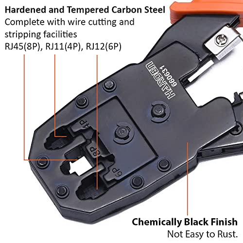 Harden 190mm Crimping Tool – 4P/6P/8P, RJ-11/RJ-12/RJ-45, For Lan Network and Telephone Cable - 660631 - Image 2