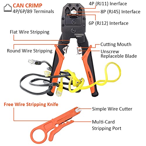 Harden 190mm Crimping Tool – 4P/6P/8P, RJ-11/RJ-12/RJ-45, For Lan Network and Telephone Cable - 660631 - Image 4