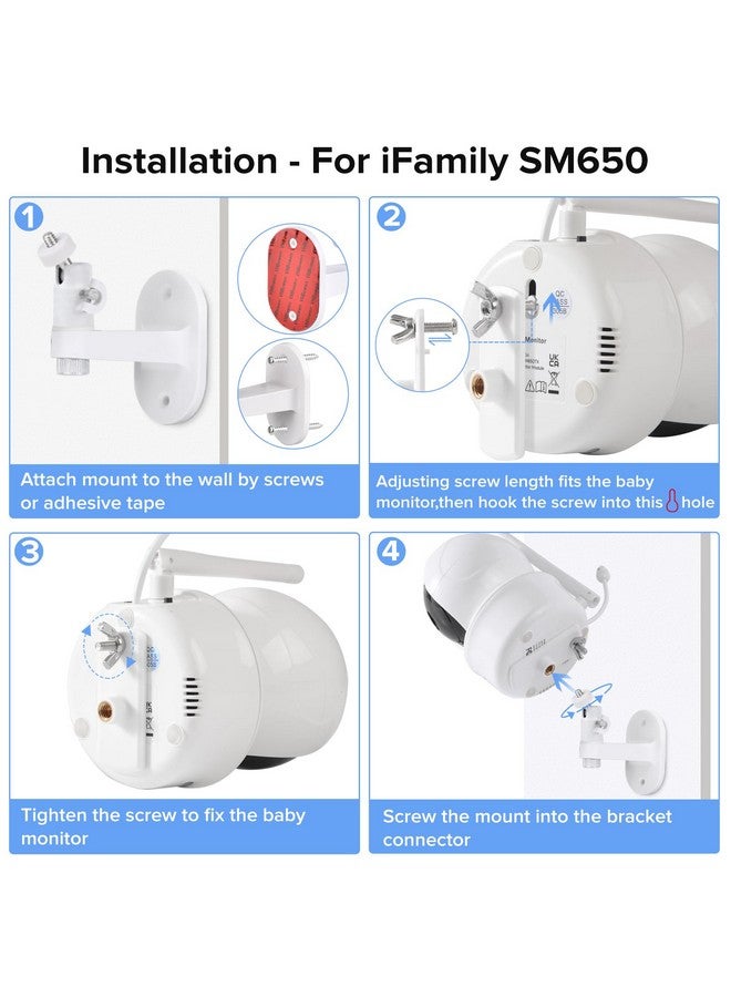 wochel Adhesive Baby Monitor Mount for iFamily SM650/SM653/SM43E, Sturdy and Stable Baby Camera Stand with Adjustable Angle for iFamily Baby Monitor - Image 5