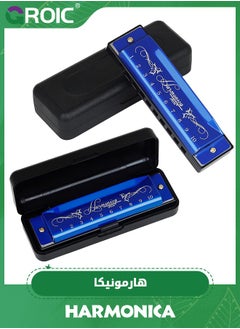 GROIC Harmonica, C Key Blues Harmonica for Beginners and Adults, 10 Holes Mouth Organ Blues Harp Diatonic Harmonica,Children Musical Instrument(Blue)  - Image 1