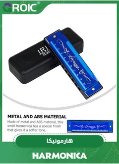 GROIC Harmonica, C Key Blues Harmonica for Beginners and Adults, 10 Holes Mouth Organ Blues Harp Diatonic Harmonica,Children Musical Instrument(Blue)  - Image 3