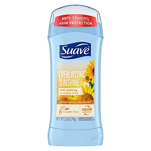 Suave Deodorant Antiperspirant Deodorant Stick 48hour Odor and Wetness Protection Everlasting Sunshine Deodorant for Women 26 oz