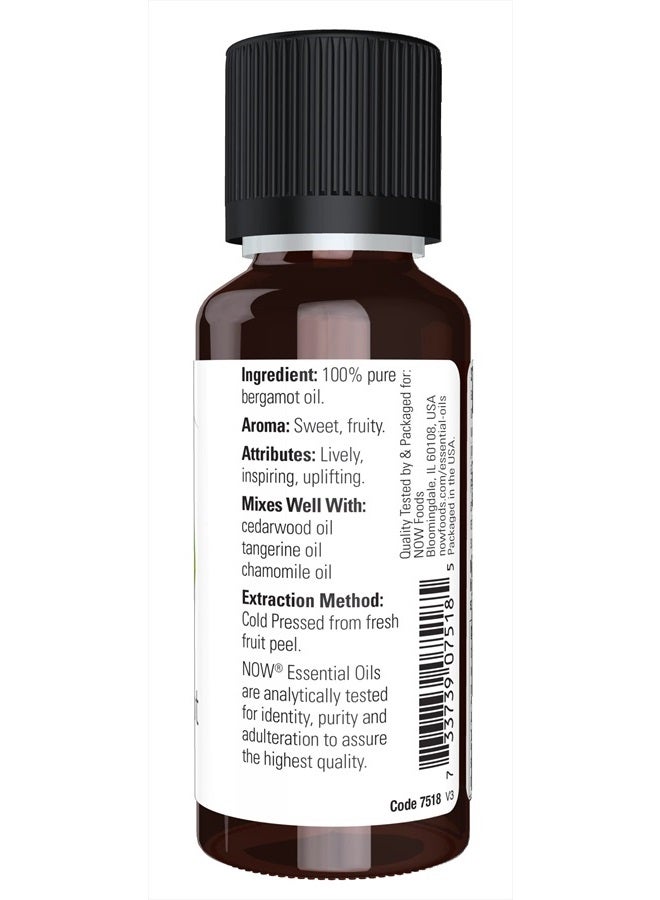 now Essential Oils, Bergamot Oil, Sweet Aromatherapy Scent, Cold Pressed, 100% Pure, Vegan, Child Resistant Cap, 1-Ounce - Image 2