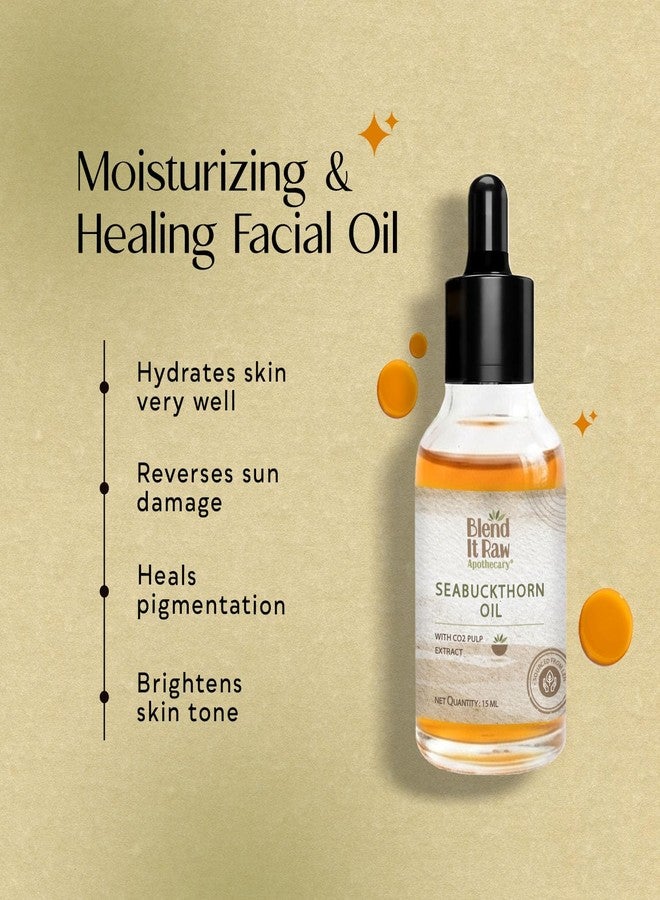 Blend It Raw Apothecary زيت لب نبق البحر الخام من بلند إت، 15 مل، مستخلص بثاني أكسيد الكربون من التوت البري في ليه - زيت للوجه لإشراقة البشرة | يفتح لون البشرة | يعالج أضرار أشعة الشمس ويرطب البشرة الجافة - Image 3