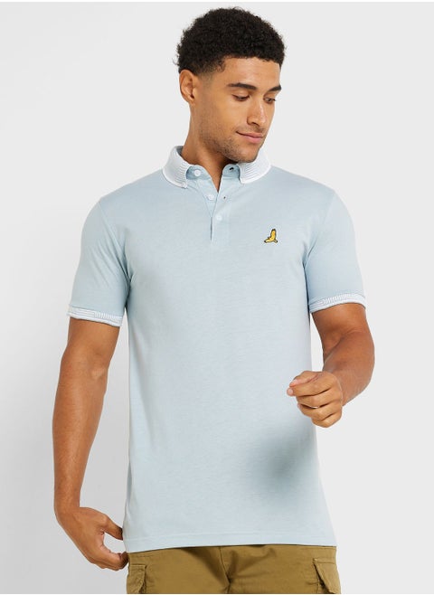Mens Ss Jersey Polo With Split Hem Side