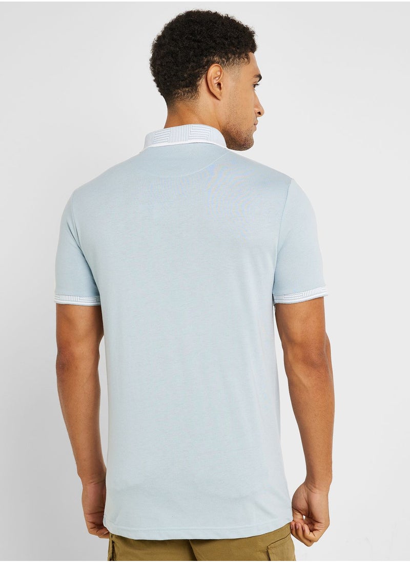BRAVE SOUL - Mens Ss Jersey Polo With Split Hem Side - Image 1