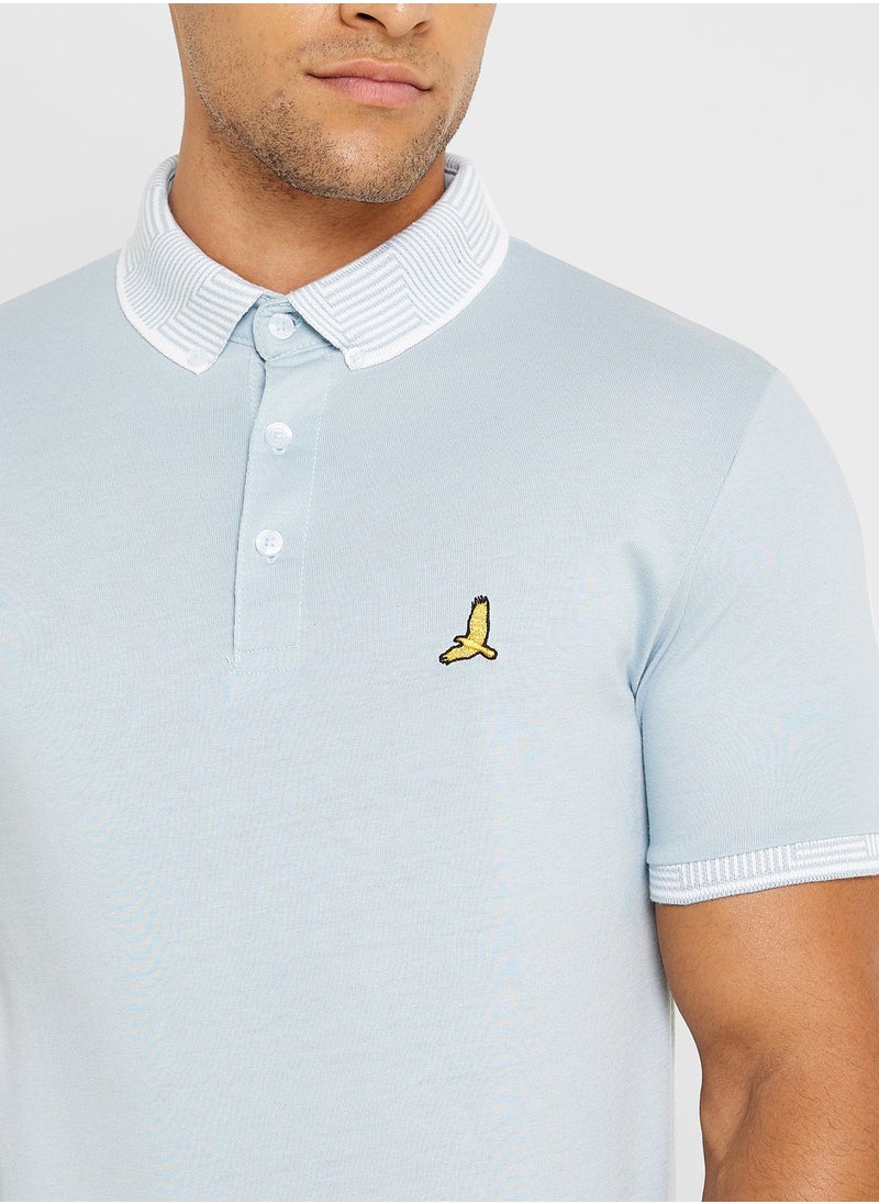 BRAVE SOUL - Mens Ss Jersey Polo With Split Hem Side - Image 1