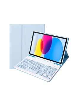 For Samsung TabS9FE11 Inch 2023 Protective Cover Wonderful Control Magnetic Suction Colorful Backlit Bluetooth Keyboard Soft Shell-Color:Sky Blue-Bluetooth Keyboard-Product Type:Samsung Tab S9 11 Inch 2023