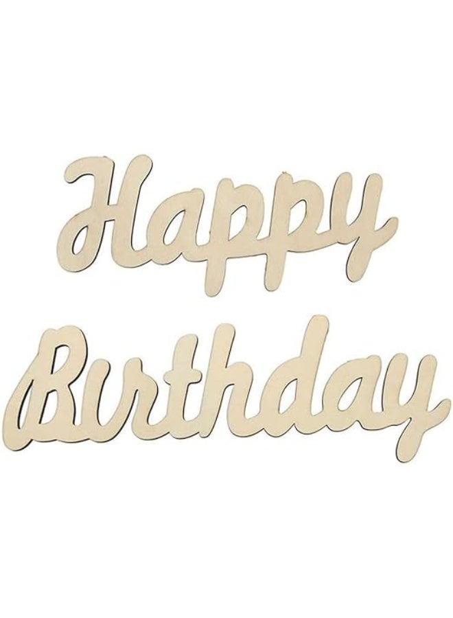 Happy Birthday Wooden Sign, Vintage Wall Decor Wood Color Happy Birthday Letters Sign Birthday Party Decoration Backdrop Wall Photo Prop - Image 1