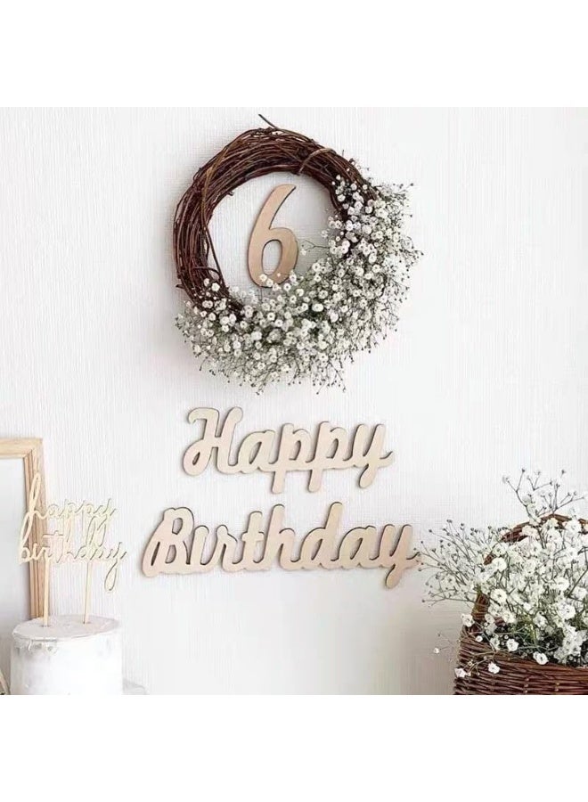 Happy Birthday Wooden Sign, Vintage Wall Decor Wood Color Happy Birthday Letters Sign Birthday Party Decoration Backdrop Wall Photo Prop - Image 2