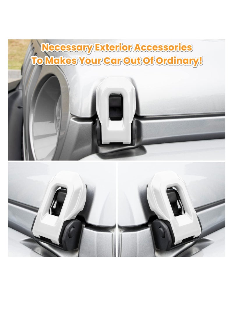 SYOSI Hood Latch Lock Catch Brackets Cover for 2018-2022 Jeep Wrangler JL JLU Unlimited Sports Freedom Sahara Rubicon Gladiator JT 2-Door & 4-Door Exterior Accessories Decoration (White 2PCS)  - Image 3