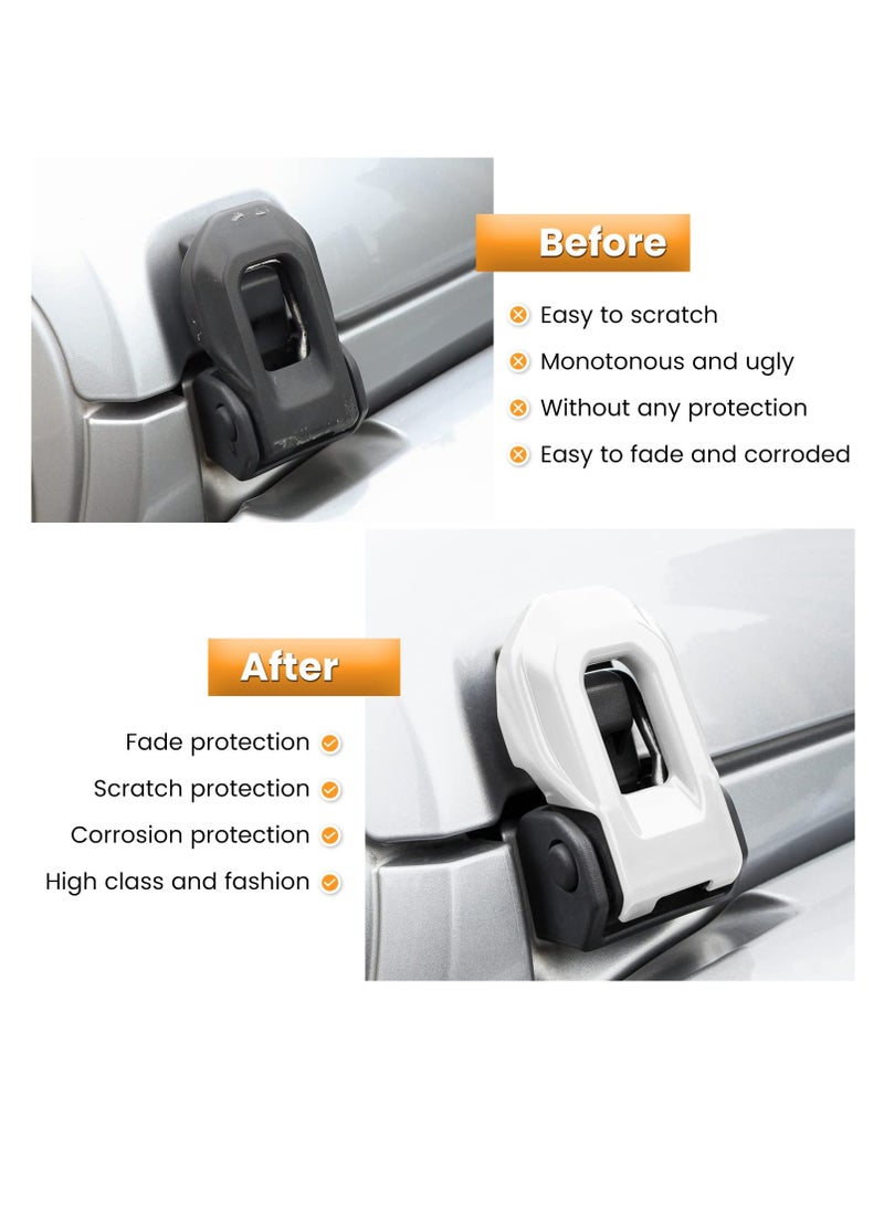 SYOSI Hood Latch Lock Catch Brackets Cover for 2018-2022 Jeep Wrangler JL JLU Unlimited Sports Freedom Sahara Rubicon Gladiator JT 2-Door & 4-Door Exterior Accessories Decoration (White 2PCS)  - Image 4