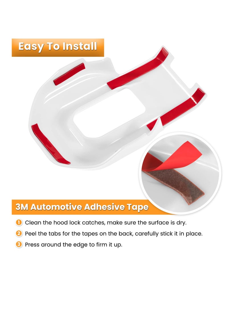 SYOSI Hood Latch Lock Catch Brackets Cover for 2018-2022 Jeep Wrangler JL JLU Unlimited Sports Freedom Sahara Rubicon Gladiator JT 2-Door & 4-Door Exterior Accessories Decoration (White 2PCS)  - Image 5