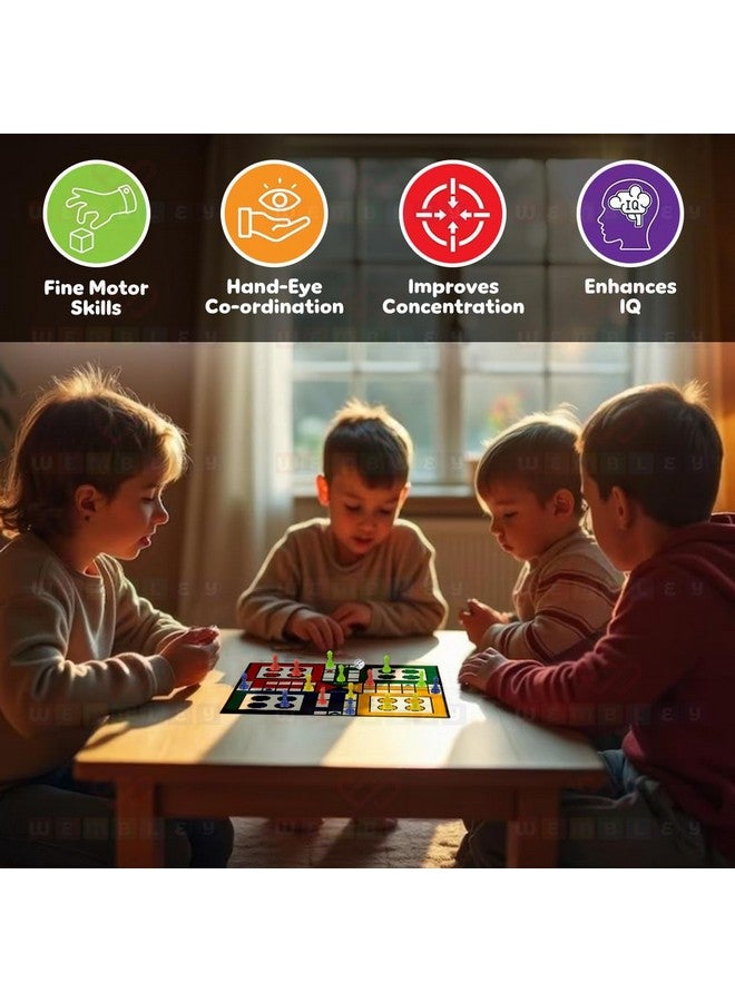 Wembley 6 in 1 Classic Board Game for Kids & Adults | Ludo, Snake & Ladder, Chess, Checkers, Housie, Tic Tac Toe | Family Fun Travel Indoor Board Games Boost Decision Making Strategic Thinking - Image 5