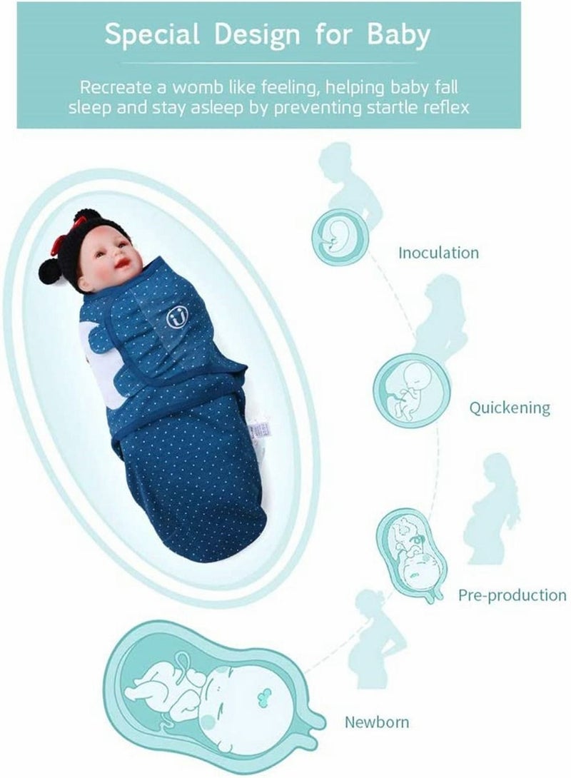 KASTWAVE Baby Swaddle Wrap Blanket 2 Pack Soft Cotton Cartoon Pattern Adjustable Infant Sleeping Blankets Sleep Sack for 5 - 7 Month Newborn  - Image 2