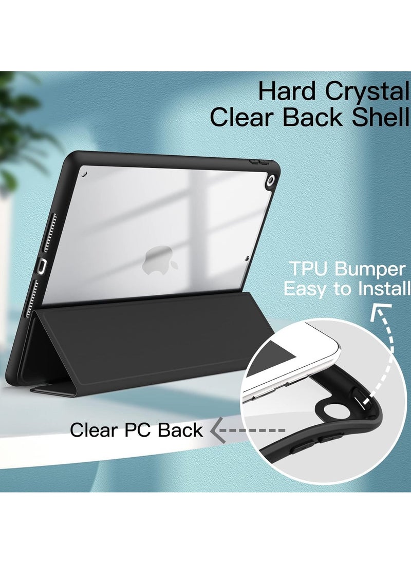 Case Compatible with iPad 10.2 Inch (9th Generation 2021/8th Gen 2020/7th Gen 2019), Auto Wake/Sleep Cover with Pencil Holder(Black)