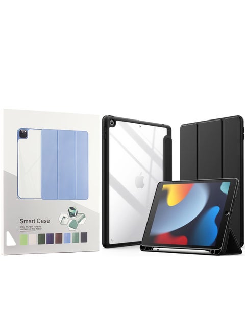 Case Compatible with iPad 10.2 Inch (9th Generation 2021/8th Gen 2020/7th Gen 2019), Auto Wake/Sleep Cover with Pencil Holder(Black)