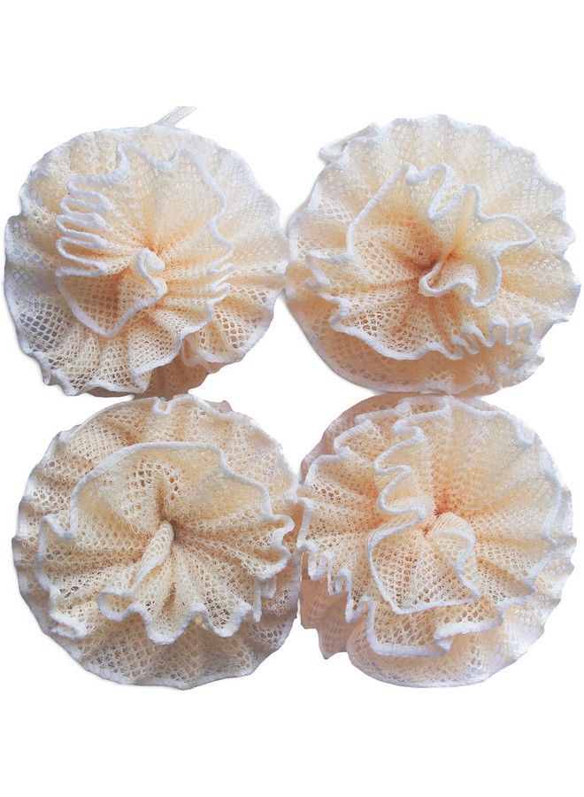Mr.Cui'shop Super Exfoliating Home Spa Weave Loofah Shower Sponge Pouf Mesh Brush Bath Spa Puff Scrubber Ball Face Body Poof Rich Foams Bubble（4.7" Each） Pack Of 4 - Image 1