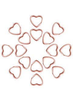 Oubaka 50Pcs Heart Shaped Split Key Ringsmetal Key Rings Crafts Diy Keychain Bulk For Home Car Office Organizationarts & Crafts Projects Lanyards (Rose Gold)  - Image 1