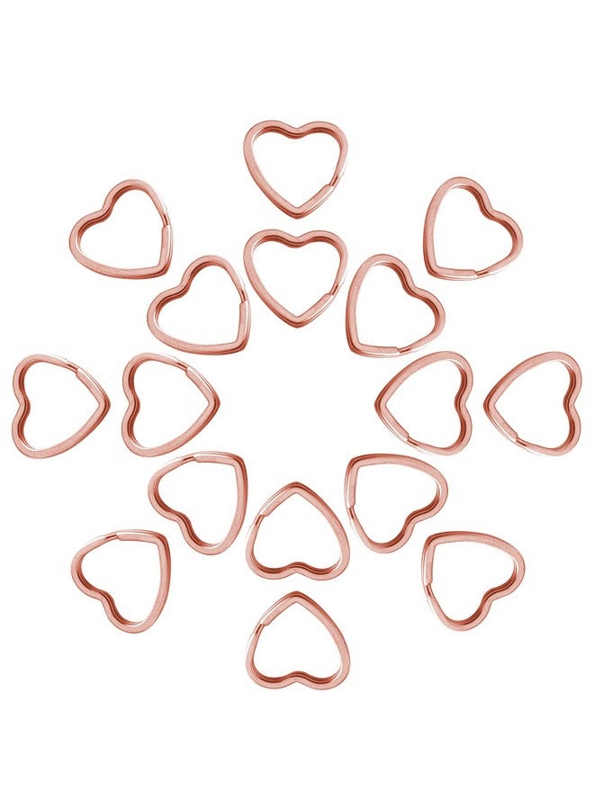Oubaka 50Pcs Heart Shaped Split Key Ringsmetal Key Rings Crafts Diy Keychain Bulk For Home Car Office Organizationarts & Crafts Projects Lanyards (Rose Gold) - Image 2