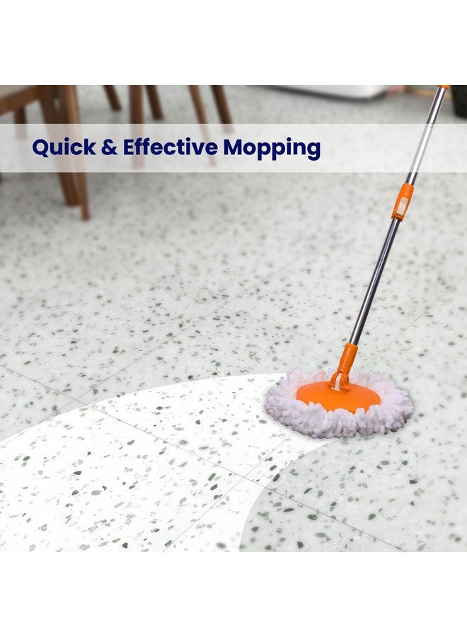 Chakaa chak Chakaachak Bucket Spin Mop Stick Rod & Microfiber Refill | 360° Rotating Super Absorbent Mop Head | Adjustable 47-Inch Easy-Grip Metal Handle | Ideal for Home, Office & Commercial Floor Cleaning - Image 5