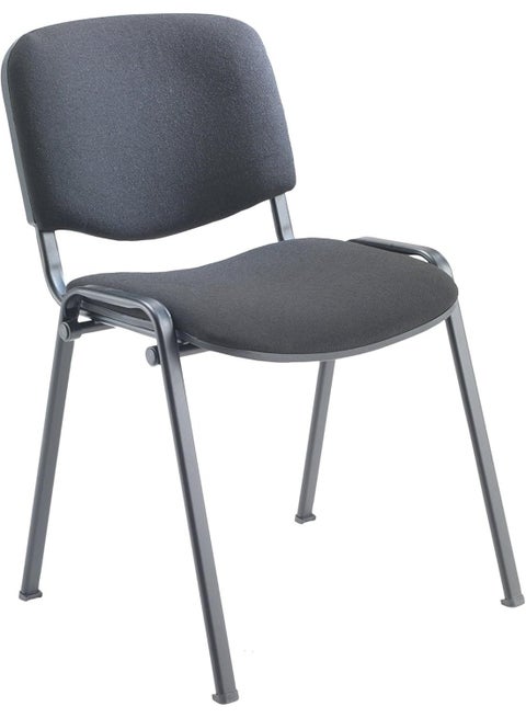 Heavy Duty Stackable Office Chair with Metal Frame Padded Fabric Seat Continuous Back Fixed Arms and Sled Base for Meetings