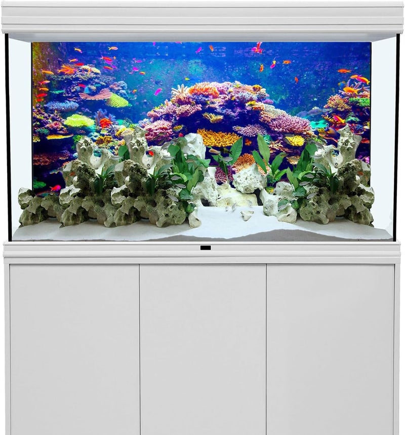 AWERT Undersea Theme Aquarium Background 48x24 inches Vinyl Colorful Coral Tropical Fish Underwater World Fish Tank Background - Image 4