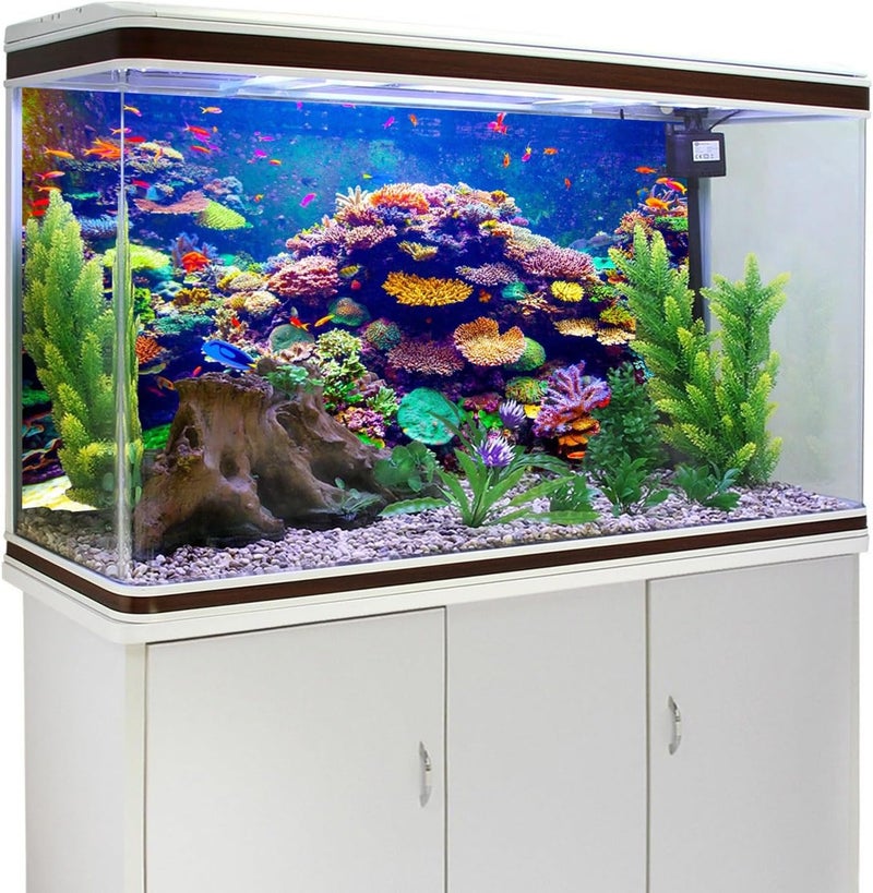 AWERT Undersea Theme Aquarium Background 48x24 inches Vinyl Colorful Coral Tropical Fish Underwater World Fish Tank Background - Image 2