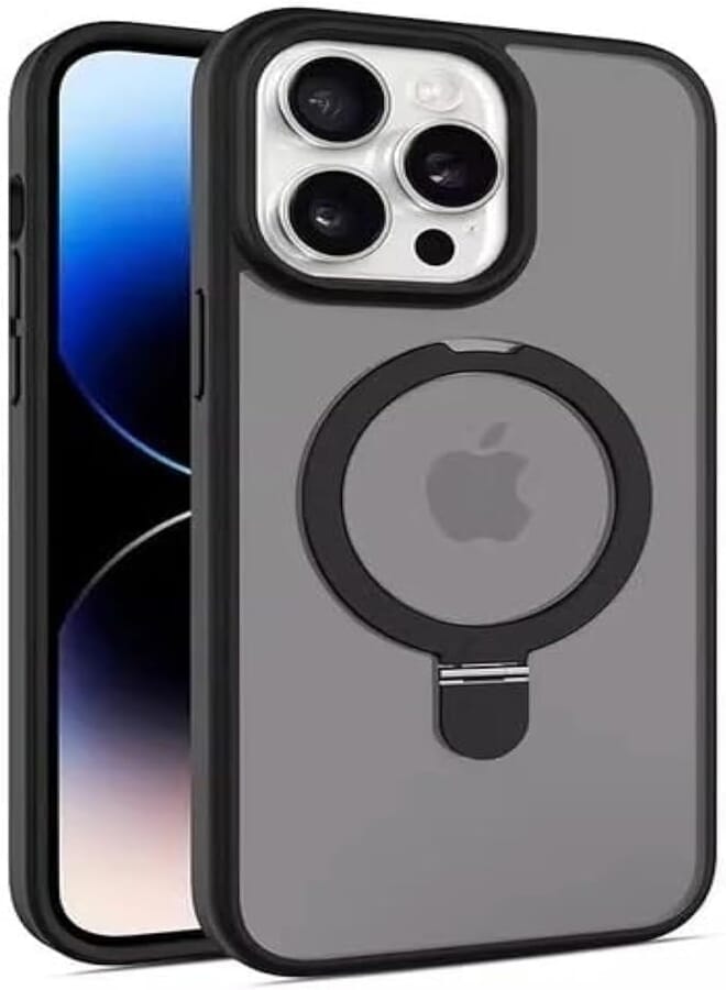 Next store Magnetic Matte Case Compatible with iPhone 13 Pro Max - Invisible Kickstand [Compatible with MagSafe] [14ft Drop Protection] Shockproof Slim Protective Cover - (Black)