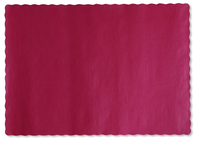 هوفماستر Hoffmaster 310521 Paper placemat 13-1/2 "" Length x 9-1/2 "" Width Scalloped Edge Red (حالة 1000) - Image 1