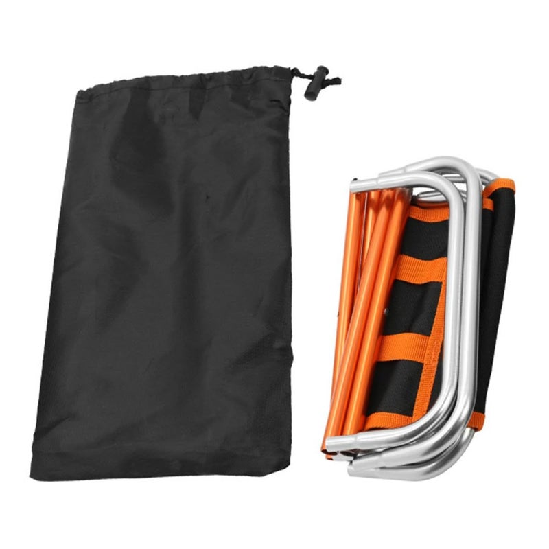Portable Folding Stool Compact Outdoor Camping Chair With Carry Bag Small Orange - Image 2