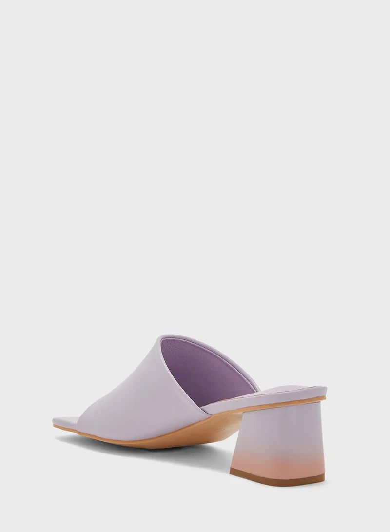 Ginger Ombre Square  Heeled Mule