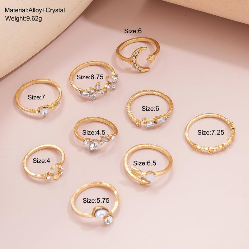 IFNODO 46Pcs Gold Jewelry Set for Women with 5 Necklace, 12 Bracelet, 5 Hoop Earrings, 15 Stud Earrings and 9 Rings Jewelry Set For Gifts for Women. - Image 5