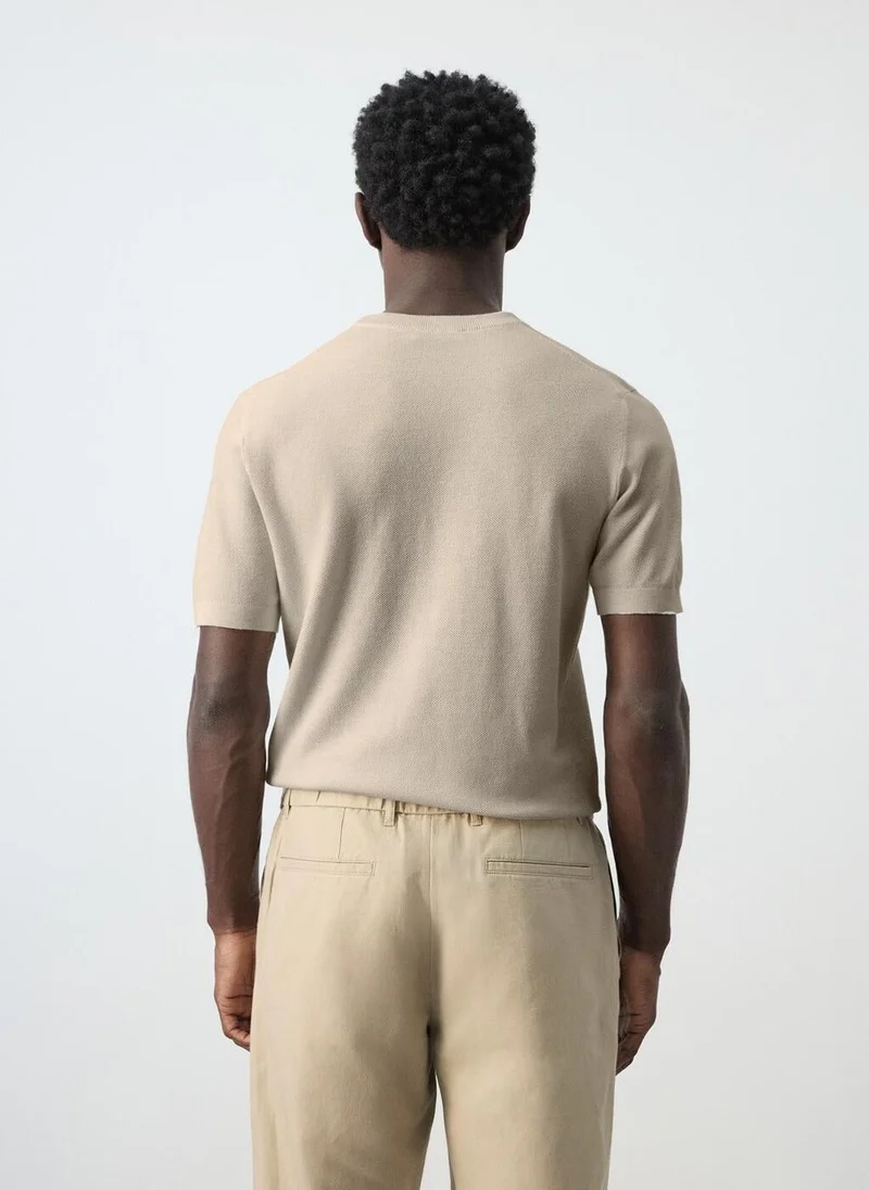 Mango Man Cotton fine-knit t-shirt