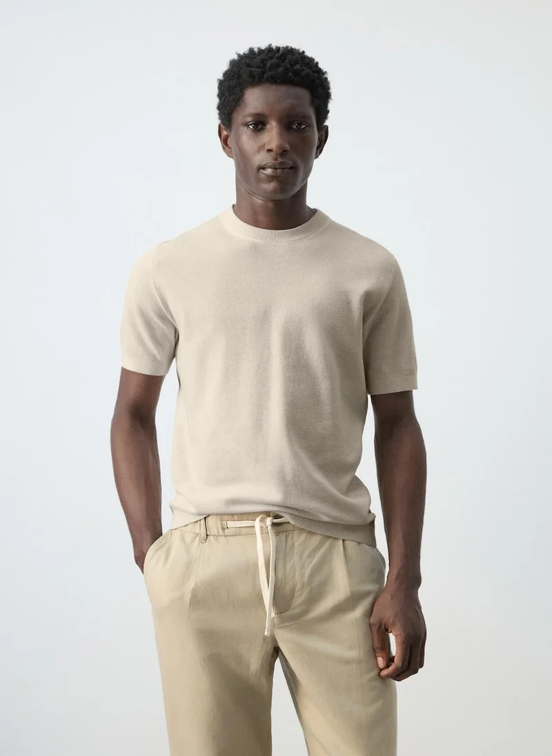 Mango Man Cotton fine-knit t-shirt
