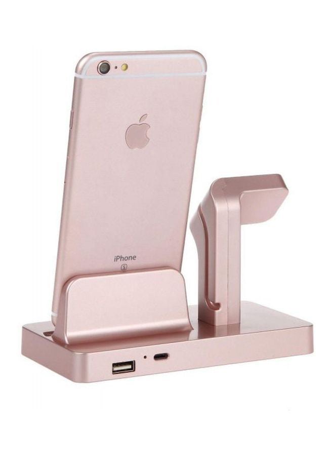 Loquat Charging Dock Stand For Apple Watch, iPhone 7/6s/5 Rose Gold - Image 3