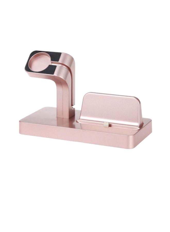 Loquat Charging Dock Stand For Apple Watch, iPhone 7/6s/5 Rose Gold - Image 1